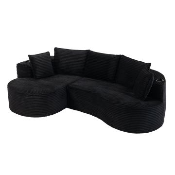 Bogesofa din catifea reiată, Negru | Aosom Romania