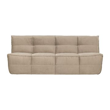 Canapea bej cu tapițerie din catifea 204 cm Cluster – vtwonen