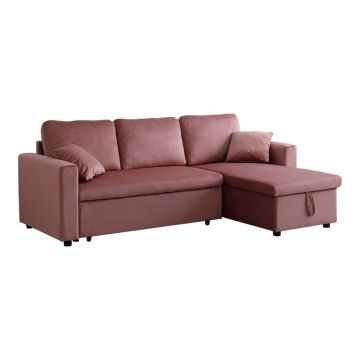 Canapea coltar cu depozitare Kamore Kaki inchis 223x146x85 cm