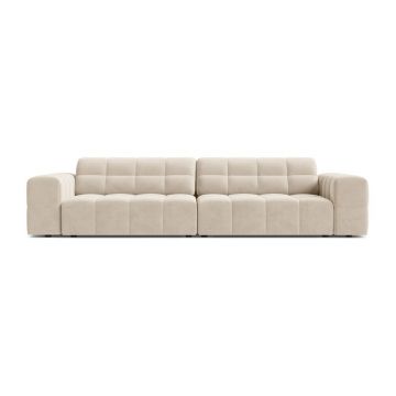 Canapea crem cu tapițerie din catifea 252 cm Chicago – Cosmopolitan Design