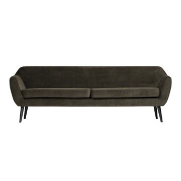 Canapea din catifea WOOOD Rocco, 230 cm, verde închis