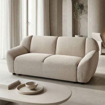 Canapea Echono, Stofa, 144x88x77 cm - Bej