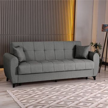 Canapea extensibila cu 3 locuri si spatiu de depozitare, Lincoln, Pako, Antracit 226x84x93 cm