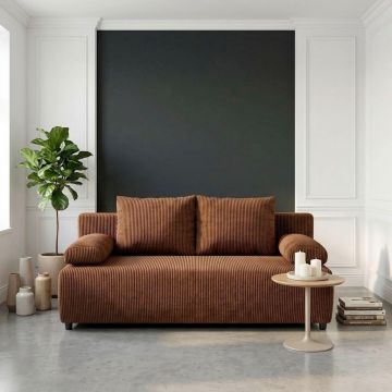 Canapea Extensibilă, textil, roșu deschis