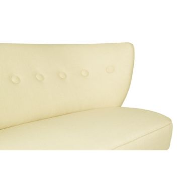Canapea fixă 2 locuri Bienville, Diverse culori, 141x73x77 cm - Crem