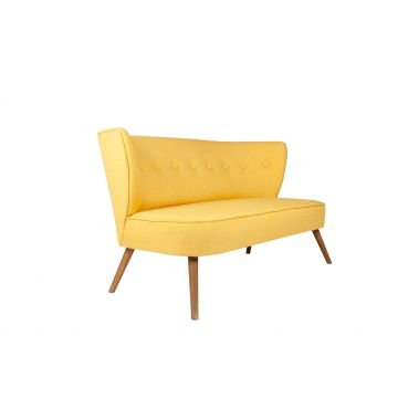 Canapea fixă 2 locuri Bienville, Diverse culori, 141x73x77 cm - Galben