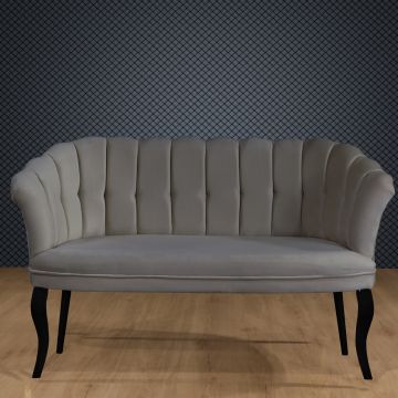 Canapea fixă 2 locuri Daisy lemn negru, Diverse culori, 103x44x51 cm - Gri