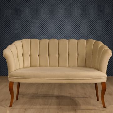Canapea fixă 2 locuri Daisy lemn nuc, Diverse culori, 103x44x51 cm - Maro deschis