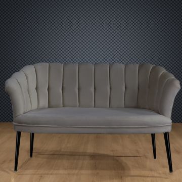 Canapea fixă 2 locuri Daisy metal negru, Diverse culori, 103x44x51 cm - Gri