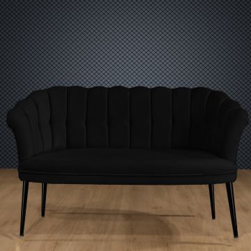Canapea fixă 2 locuri Daisy metal negru, Diverse culori, 103x44x51 cm - Negru