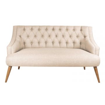 Canapea fixă 2 locuri Lamont, Diverse culori, 140x74x80 cm - Crem