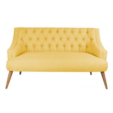 Canapea fixă 2 locuri Lamont, Diverse culori, 140x74x80 cm - Galben