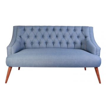 Canapea fixă 2 locuri Lamont, Diverse culori, 140x74x80 cm - Indigo blue