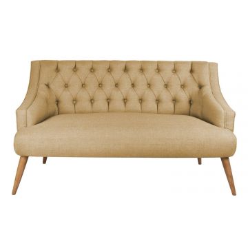 Canapea fixă 2 locuri Lamont, Diverse culori, 140x74x80 cm - Milky brown