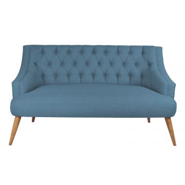 Canapea fixă 2 locuri Lamont, Diverse culori, 140x74x80 cm - Night blue