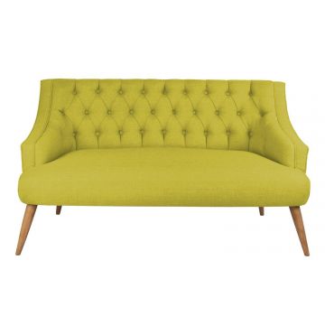 Canapea fixă 2 locuri Lamont, Diverse culori, 140x74x80 cm - Pistachio green
