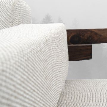 Canapea fixă 2 locuri Luna, Maro - Alb, 220x80x50 cm - Maro - Alb