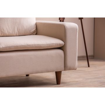 Canapea fixă 2 locuri Lungo, Diverse culori, 150x52x46 cm - Crem