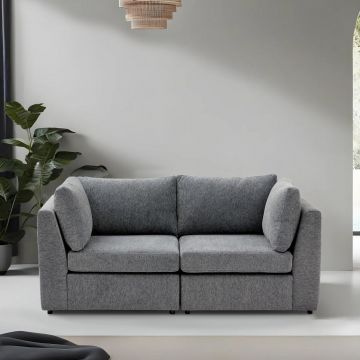Canapea fixă 2 locuri Mottona 2-Seat, Diverse culori, 90x90x84 cm - Gri