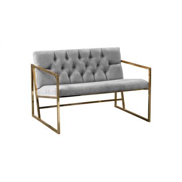 Canapea fixă 2 locuri Oslo auriu, Diverse culori, 109x75x74 cm - Gri