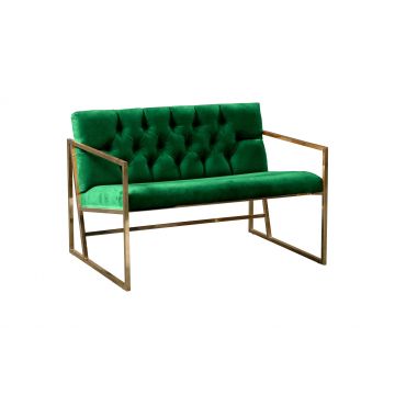 Canapea fixă 2 locuri Oslo auriu, Diverse culori, 109x75x74 cm - Verde