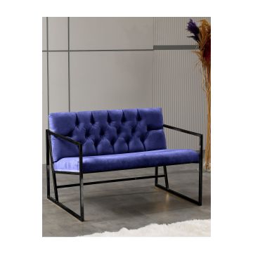 Canapea fixă 2 locuri Oslo, Diverse culori, 109x75x74 cm - Albastru închis