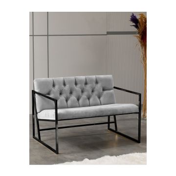 Canapea fixă 2 locuri Oslo, Diverse culori, 109x75x74 cm - Gri