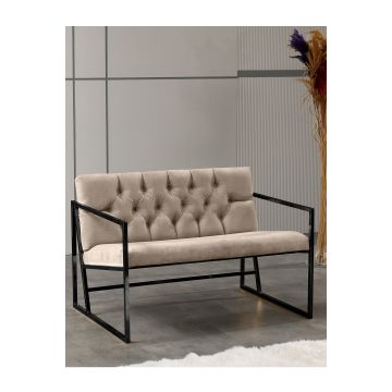 Canapea fixă 2 locuri Oslo, Diverse culori, 109x75x74 cm - Maro deschis