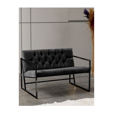 Canapea fixă 2 locuri Oslo, Diverse culori, 109x75x74 cm - Negru