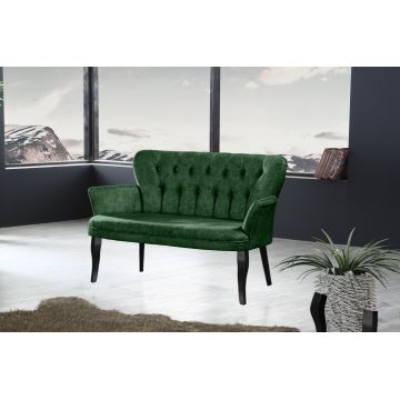 Canapea fixă 2 locuri Paris lemn negru, Diverse culori, 130x46x82 cm - Kaki