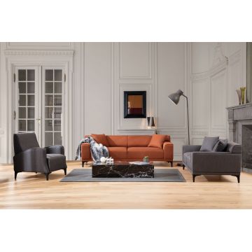 Canapea fixă 2 locuri Petra 2, Diverse culori, 165x86x87 cm - Antracit