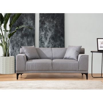 Canapea fixă 2 locuri Petra 2, Diverse culori, 165x86x87 cm - Gri deschis