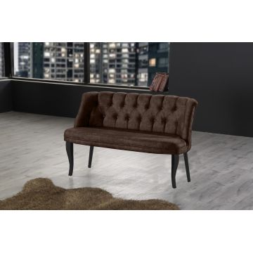 Canapea fixă 2 locuri Roma lemn negru, Diverse culori, 118x48x80 cm - Maro