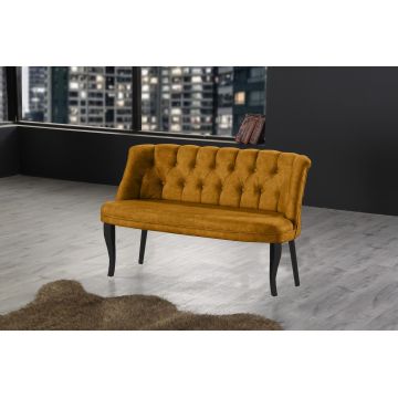 Canapea fixă 2 locuri Roma lemn negru, Diverse culori, 118x48x80 cm - Muștar