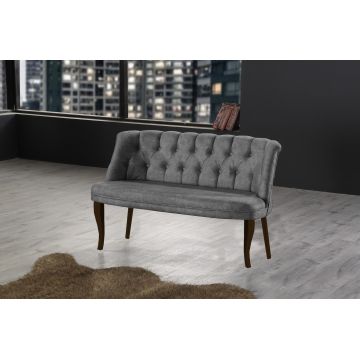 Canapea fixă 2 locuri Roma lemn nuc, Diverse culori, 118x48x80 cm - Gri