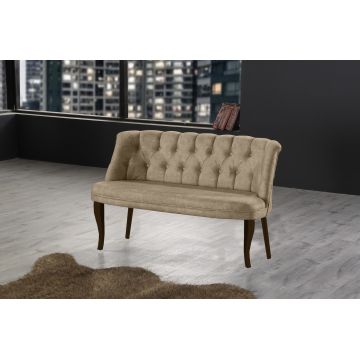 Canapea fixă 2 locuri Roma lemn nuc, Diverse culori, 118x48x80 cm - Maro deschis