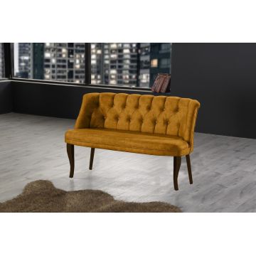 Canapea fixă 2 locuri Roma lemn nuc, Diverse culori, 118x48x80 cm - Muștar