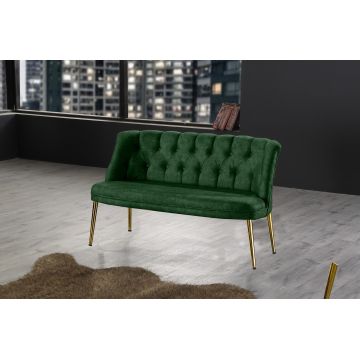 Canapea fixă 2 locuri Roma metal auriu, Diverse culori, 118x48x80 cm - Kaki