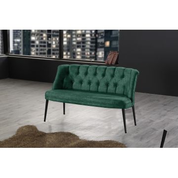 Canapea fixă 2 locuri Roma metal negru, Diverse culori, 118x48x80 cm - Verde marin