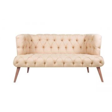 Canapea fixă 2 locuri West Monroe, Diverse culori, 140x75x76 cm - Crem