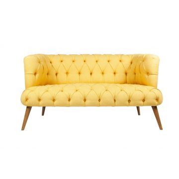 Canapea fixă 2 locuri West Monroe, Diverse culori, 140x75x76 cm - Galben