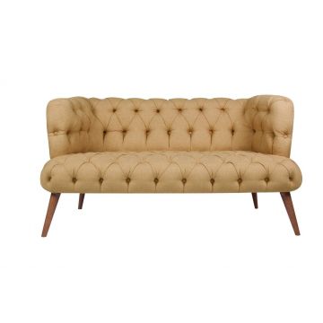 Canapea fixă 2 locuri West Monroe, Diverse culori, 140x75x76 cm - Milky brown