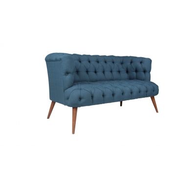Canapea fixă 2 locuri West Monroe, Diverse culori, 140x75x76 cm - Night blue