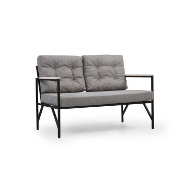 Canapea fixă 2 locuri Zoya 2, Diverse culori, 117x77x84 cm - Gri deschis