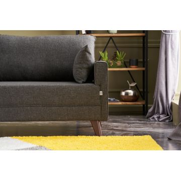 Canapea fixă 3 locuri Bella For 3 Pr, Diverse culori, 208x81x85 cm - Antracit