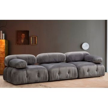 Canapea fixă 3 locuri Bubble (L1-O1-1R), Diverse culori, 95x65x75 cm - Gri
