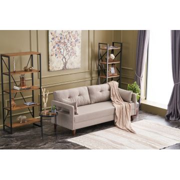 Canapea fixă 3 locuri Comfort, Crem, 206x80x80 cm - Crem
