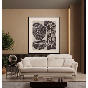 Canapea Fixa 3 locuri Costor, Alb, 230 x 96 x 100 cm - Alb