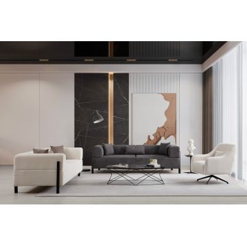 Canapea fixă 3 locuri Gio, Diverse culori, 93x66x75 cm - Alb