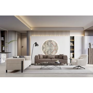 Canapea fixă 3 locuri Gio, Diverse culori, 93x66x75 cm - Maro